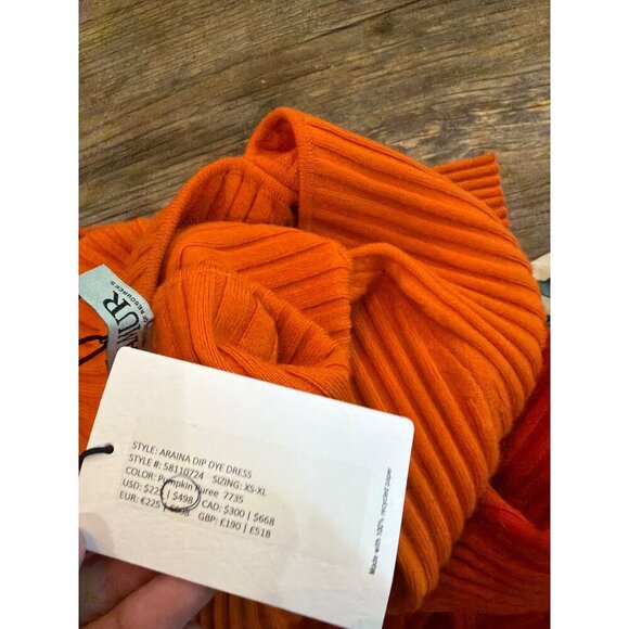 AMUR Araina Knit Cutout Halter Ombre Dip Dye Dress Pumpkin Puree Womens Size Sma - Picture 6 of 6